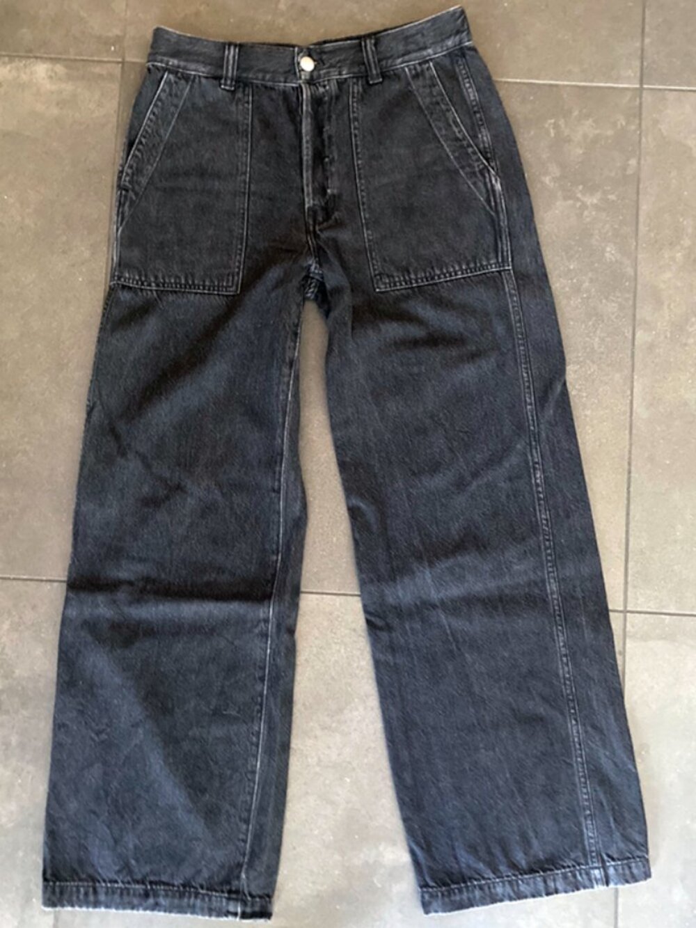 Madewell The Low-Slung Baggy Jean in Airy Denim Candice Wash Black Size 25